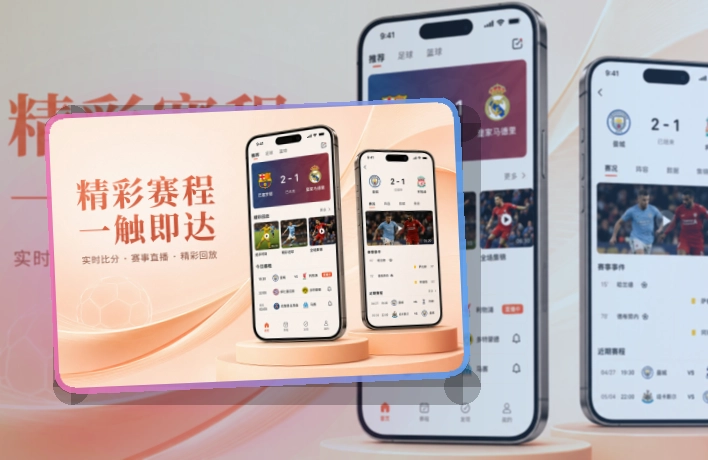 赛事控制台 · App观赛入口 · 比分变化及时掌握界面展示